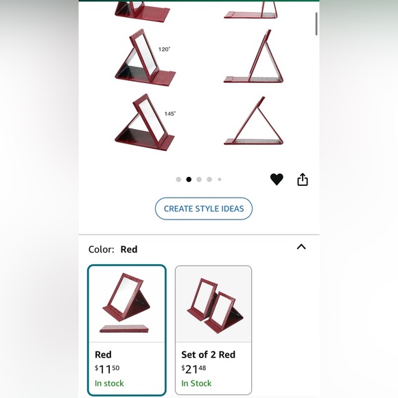 Oneuo Portable Travel Vanity Mirror, Folding Tabletop Mirror with Stand - Picture 2 of 2